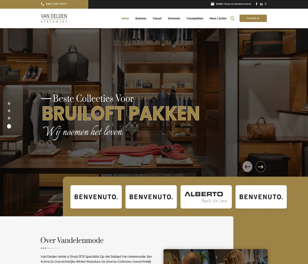Ven Delden Herenmode Website UI/UX