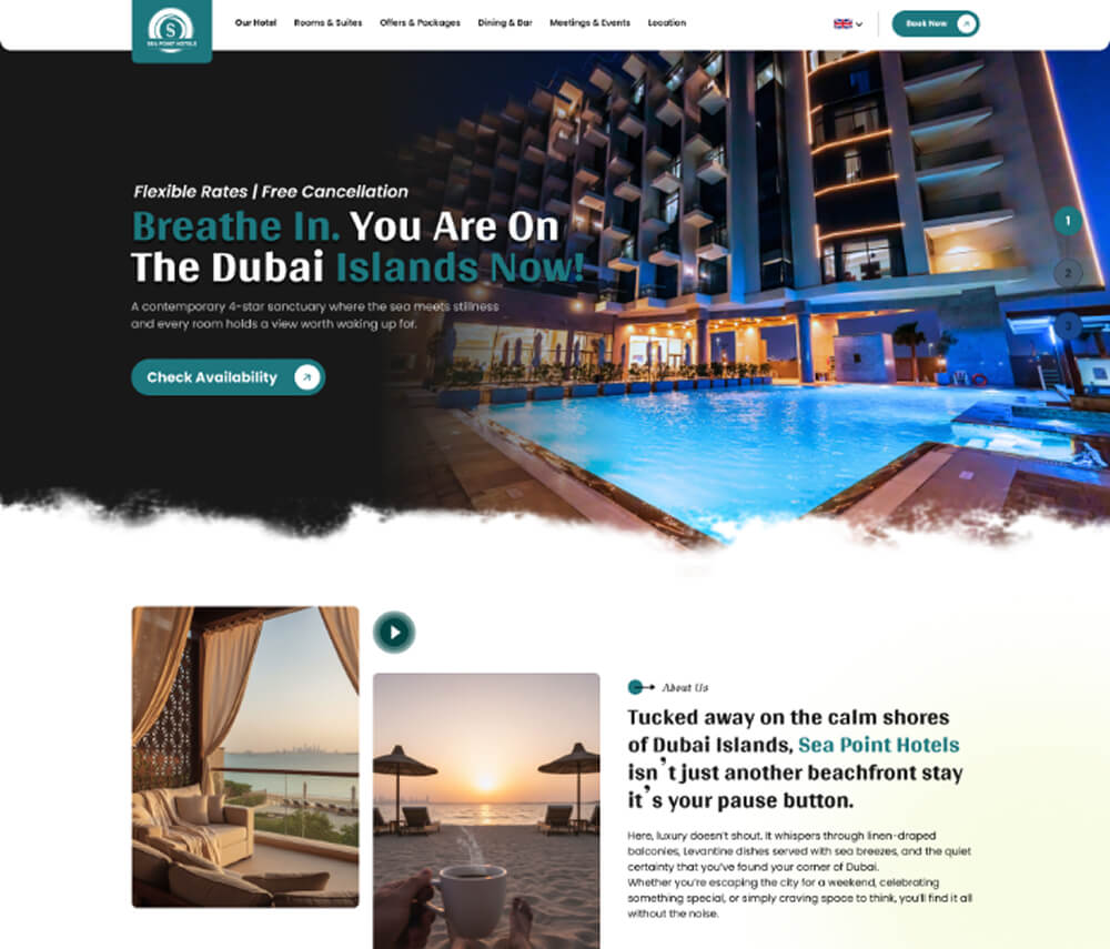 Seapoint Hotel Dubai Website UI/UX