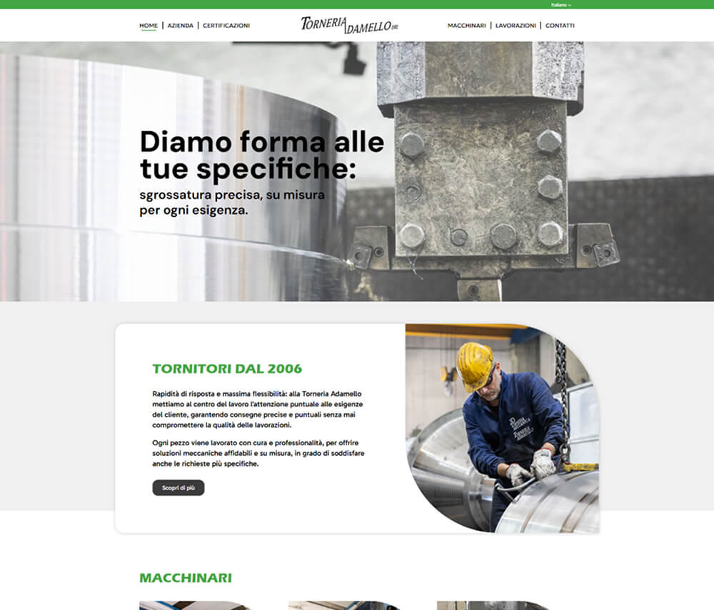 Torneria Adamello Website